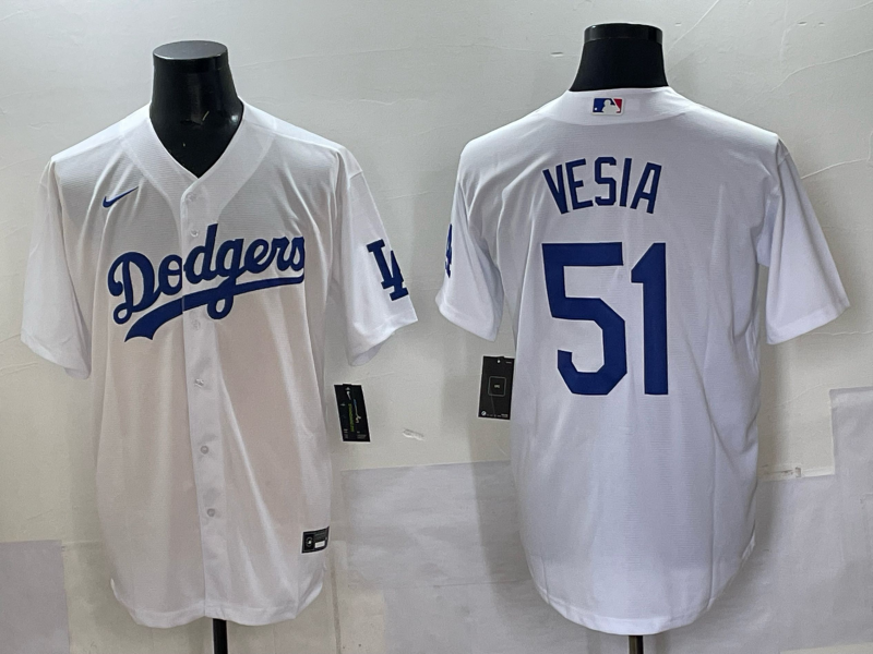 Men Los Angeles Dodgers #51 Vesia white Nike 2025 MLB jersey 003